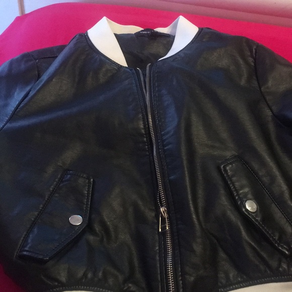 New Look Jackets & Blazers - Black and white bomber jacket